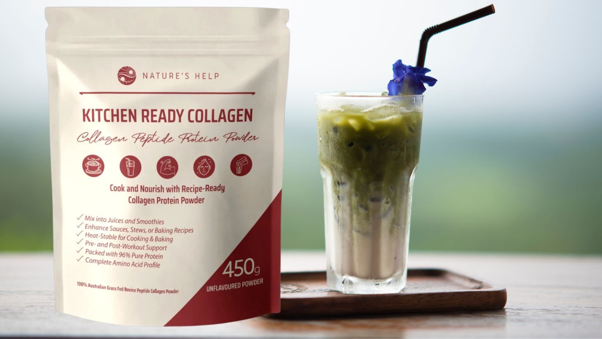 Collagen Matcha Latte for Gut and Glow