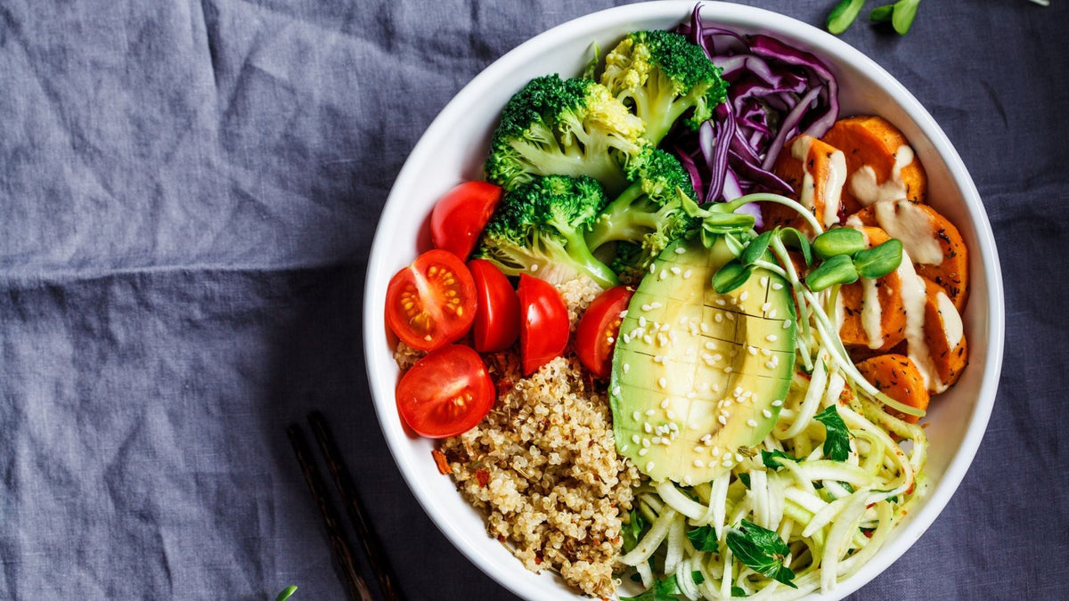 Rainbow Buddha Bowl with Collagen Tahini Dressing