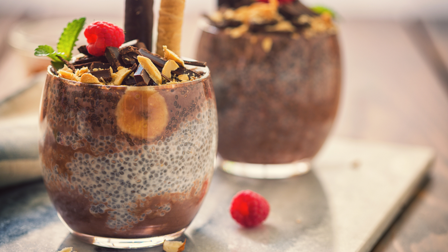 Collagen Chocolate Chia Parfait with Banana &amp; Crunch