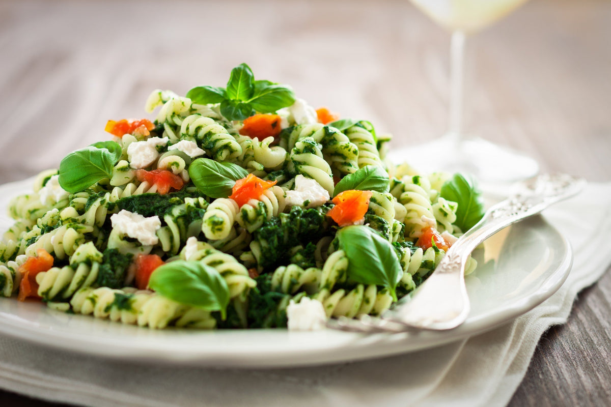 Collagen-Powered Pesto Pasta Salad
