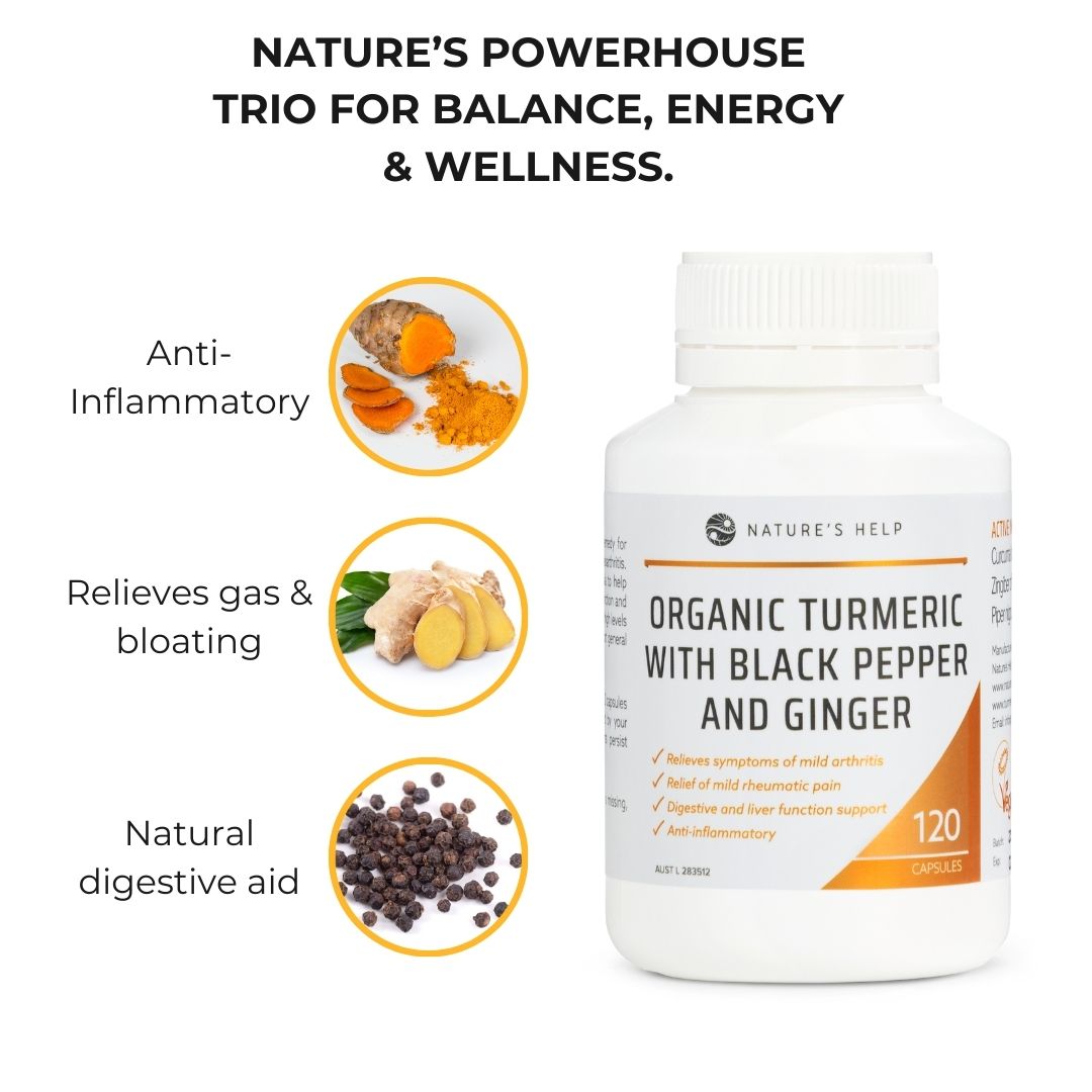 Turmeric Capsules with Black Pepper &amp; Ginger