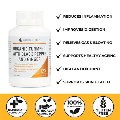 Turmeric Capsules with Black Pepper &amp; Ginger