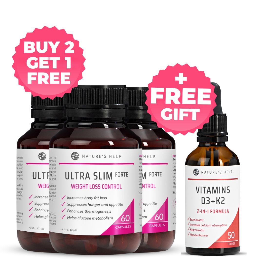 Ultra Slim Forte Buy 2 Get 1 Free Plus Free Vitamins D3 + K2