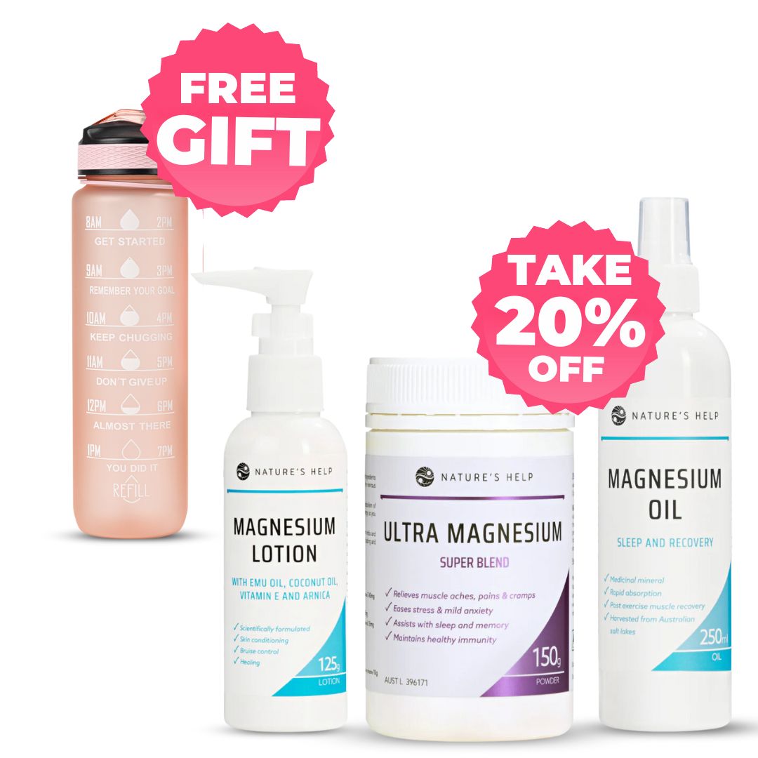 The Magnesium Pack Plus FREE Pink 1 Litre Water Bottle