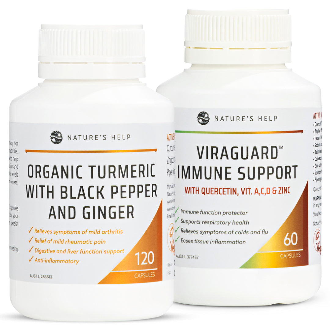 Organic Turmeric Capsules and ViraGuard - Anti-Inflammatory & Immunity Boosting